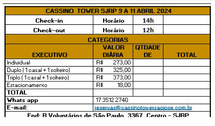 Hotel Cassino Tower - São José do Rio Preto