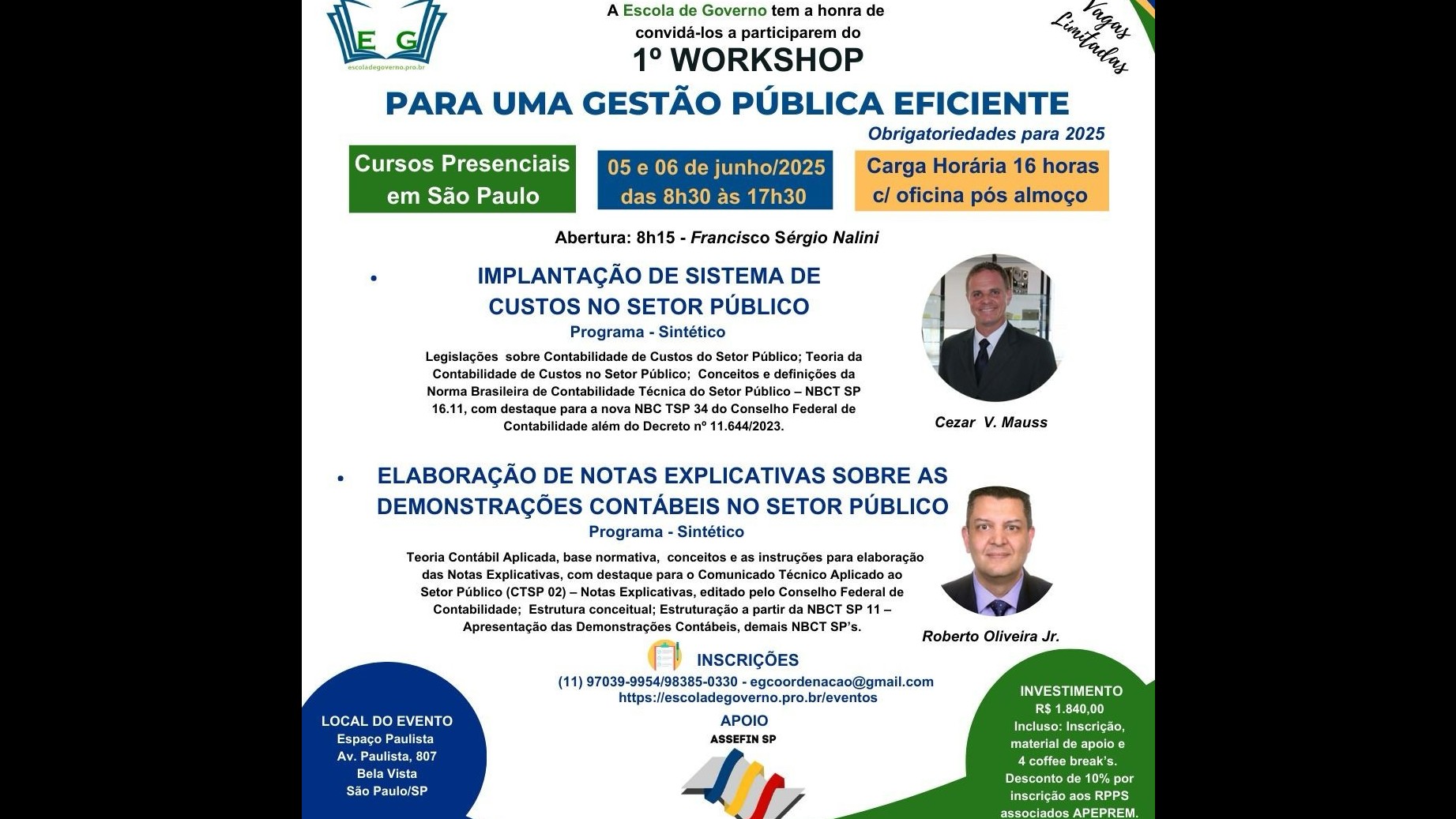 1º Workshop para uma gestão pública eficiente